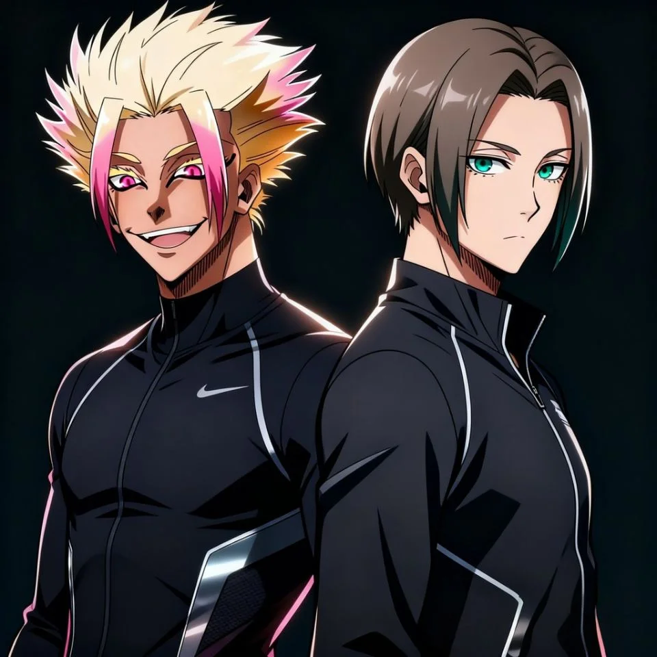 Shidou matching pfp with Sae split panel design showing left side for Discord duo avatars and best friend profile pictures