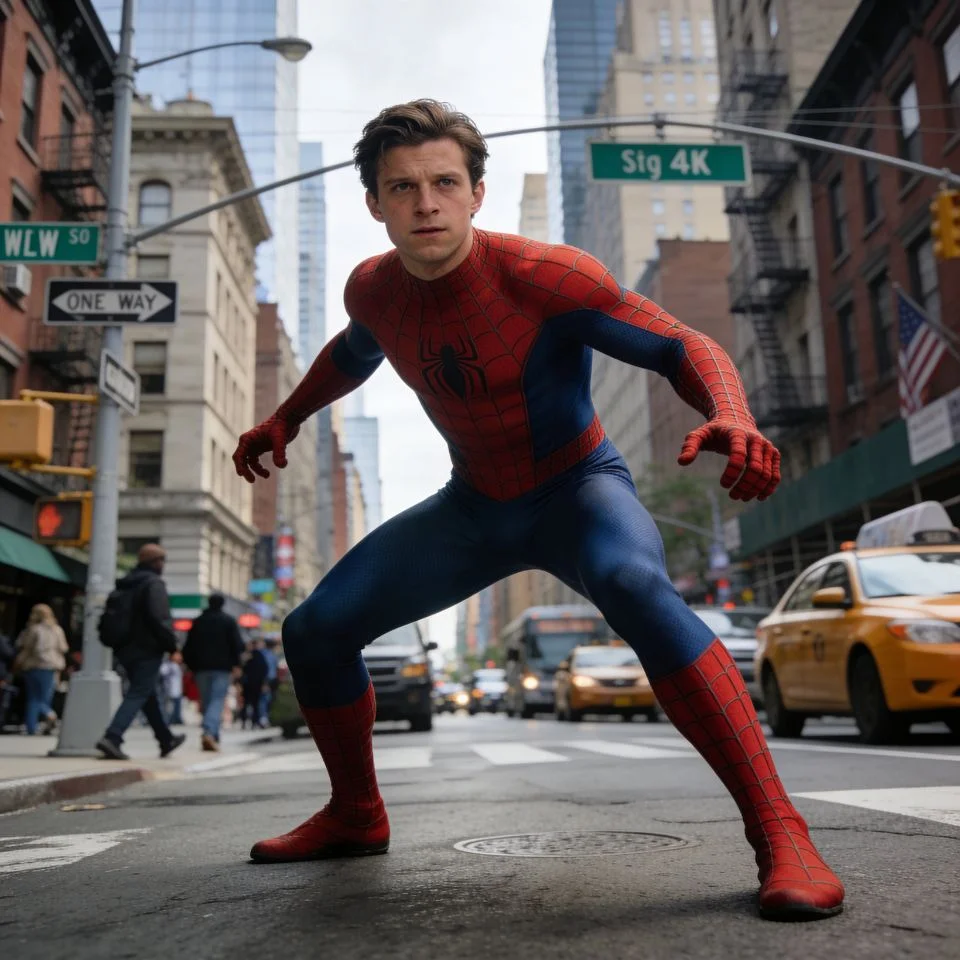 4K spider man pfp with detailed realistic city environment and atmospheric depth for immersive gaming avatars
