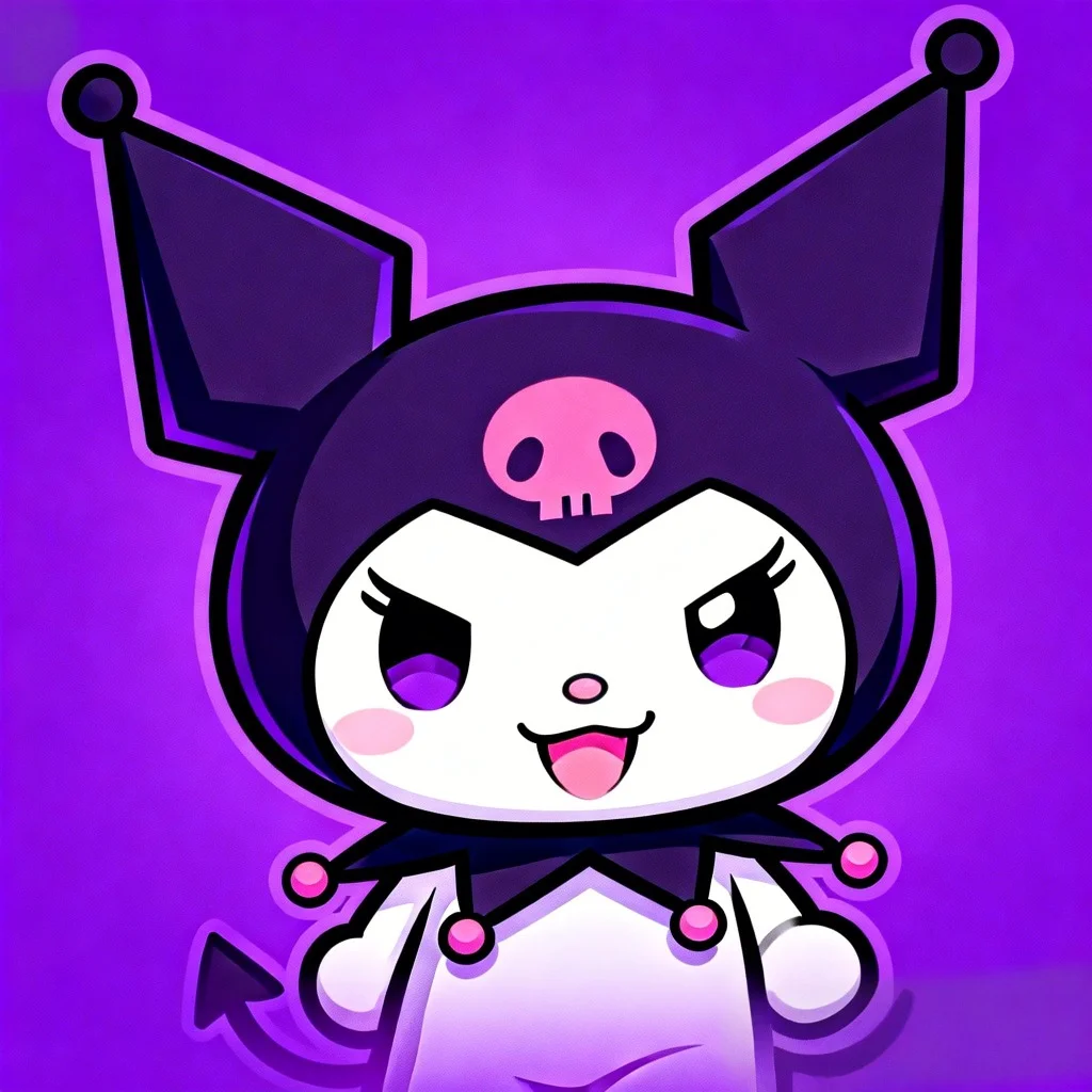 vibrant-purple-kuromi-pfp-bold-expression-aesthetic Bold vibrant purple Kuromi pfp with confident expression and rich tones for Discord Instagram TikTok profile avatar