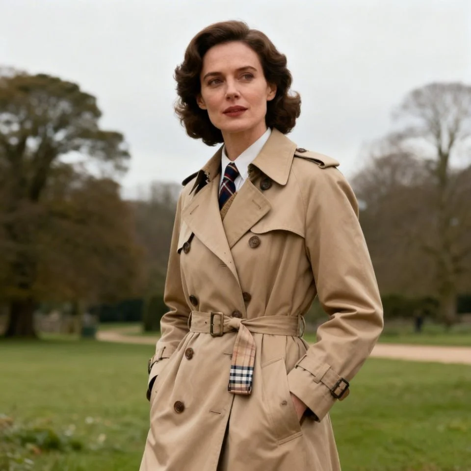vintage-preppy-pfp-beige-trench-coat-timeless-style Vintage preppy pfp with beige trench coat and timeless style ideal for elegant TikTok Instagram profile pictures
