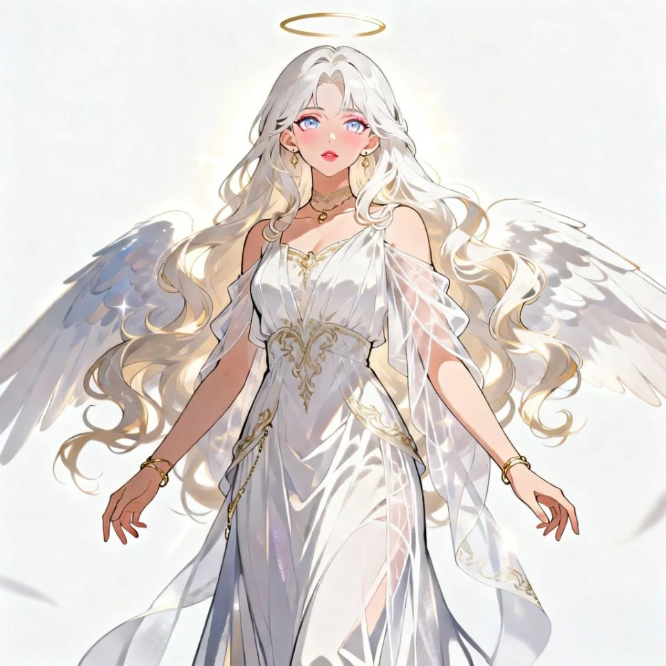 Celestial white angel pfp with heavenly beauty perfect for aesthetic Instagram and Discord profiles