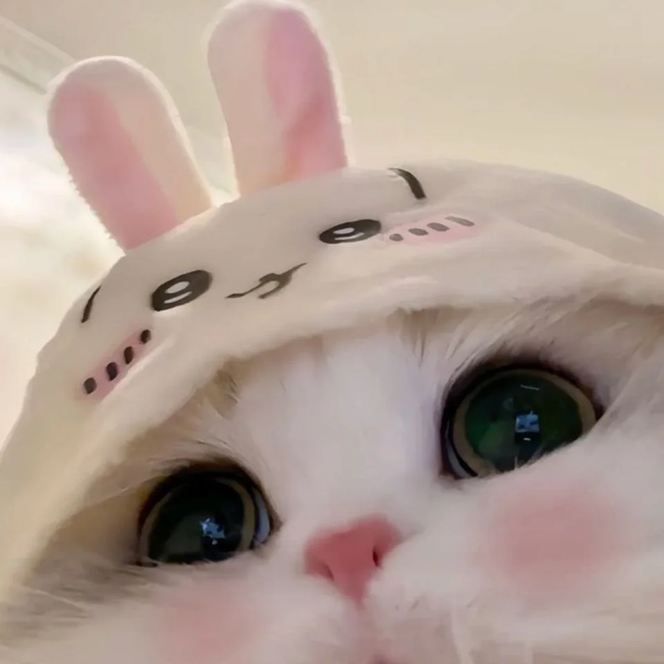 Cute white cat close-up pfp showing adorable face perfect for aesthetic Discord and Instagram avatars