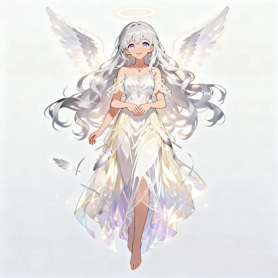 Soft mystical white ethereal angel pfp with gentle aesthetic for TikTok and Pinterest spiritual profiles