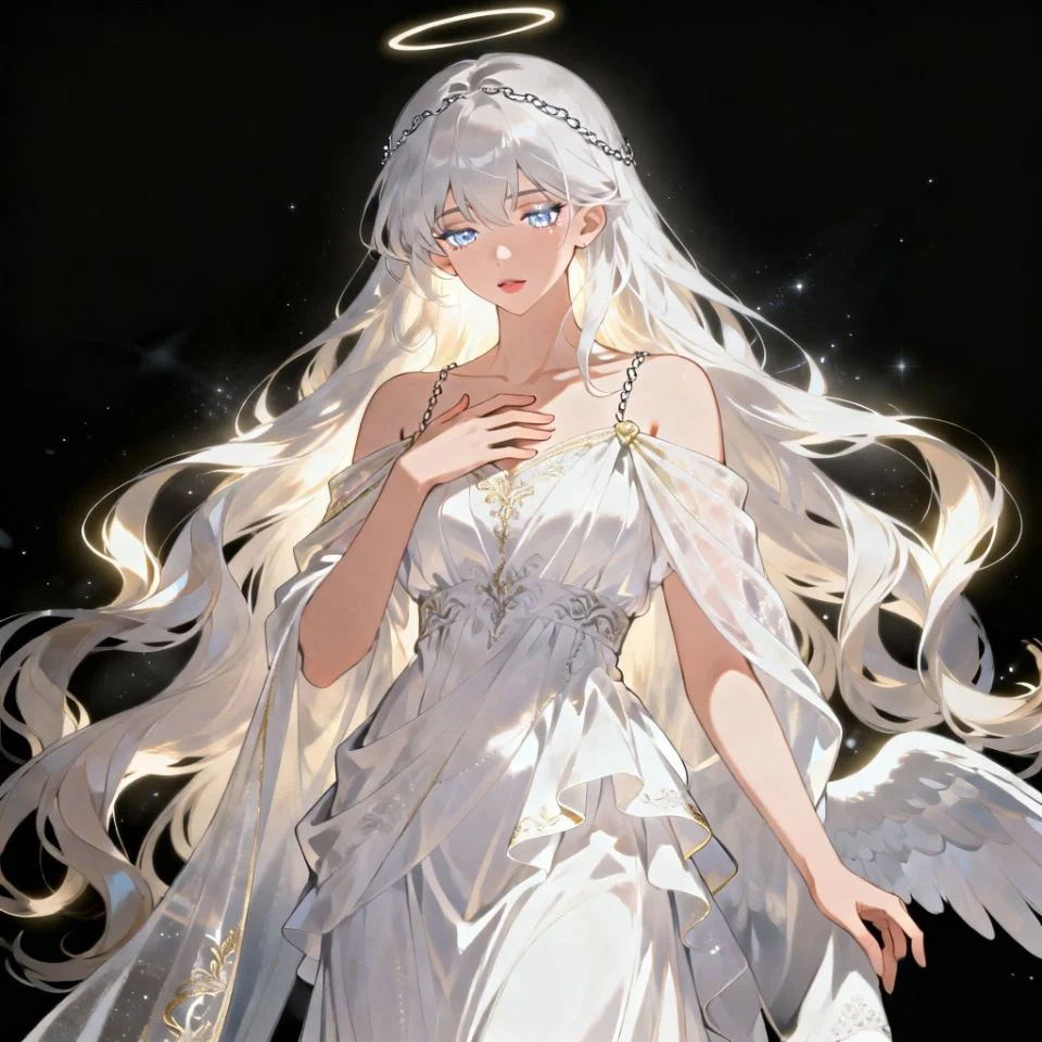 Dreamy ethereal white pfp with angelic soft lighting for Discord and TikTok celestial profiles