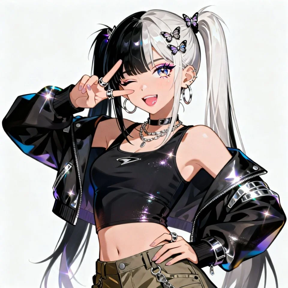 Playful Y2K style white pfp with retro pose perfect for aesthetic TikTok and Instagram profile pictures